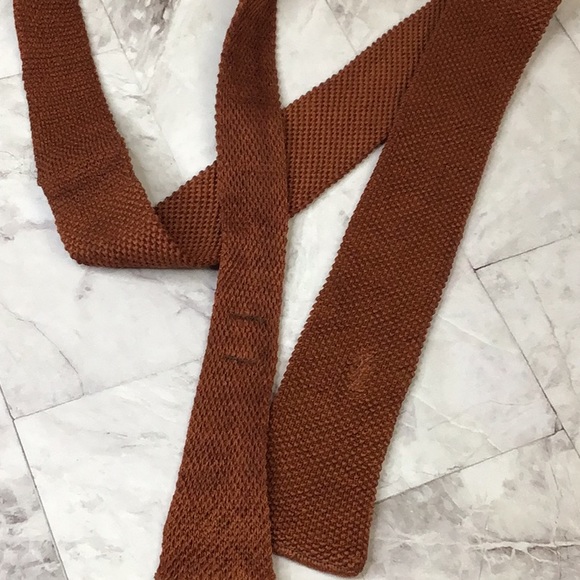 Square tip knit necktie, 100% Cotton Knit Tie - Picture 6 of 6